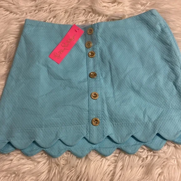 Lilly Pulitzer Kaylie Skorts size 4 brand new with tags beautiful blue Ibiza - Picture 2 of 12